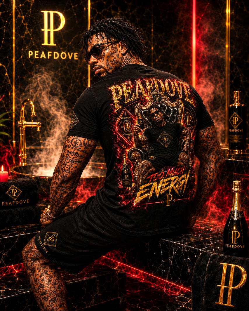 PEAFDOVE® RICH FEVER DREAM TEE. You are not overdressed. You are already inside the Rich Fever Dream. The PEAFDOVE® Rich Fever Dream Tee is for men who don’t chase luxury — they wear it like a second skin.